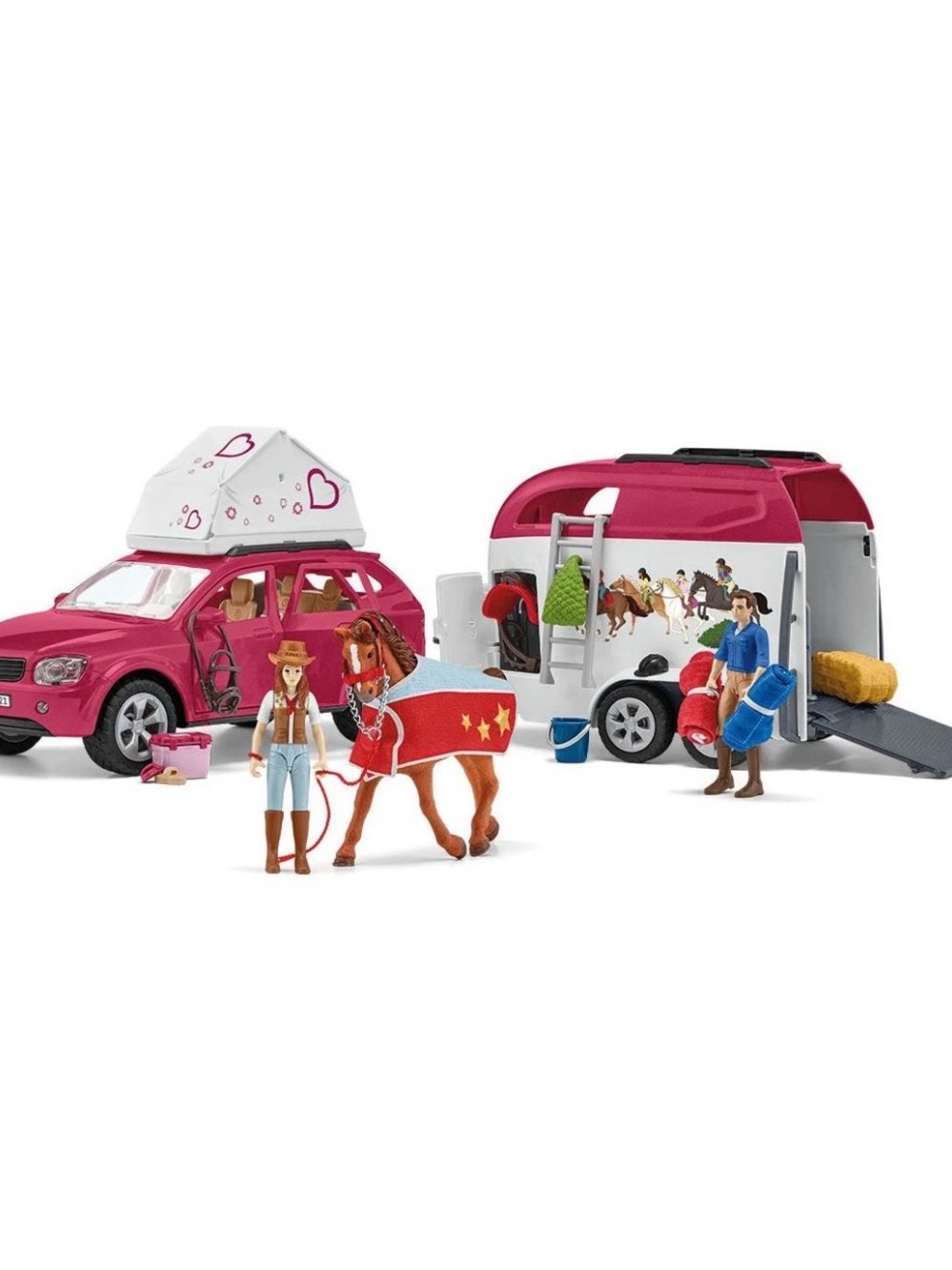 Schleich Horse Club 42535 Trailer & SUV Adventure Playset with Figures new!!